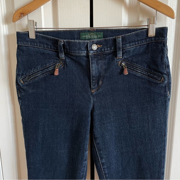 Lauren Ralph Lauren Skinny Jeans Women’s 8 Blue Mid Rise Ankle Zipper Pocket - Picture 2 of 14